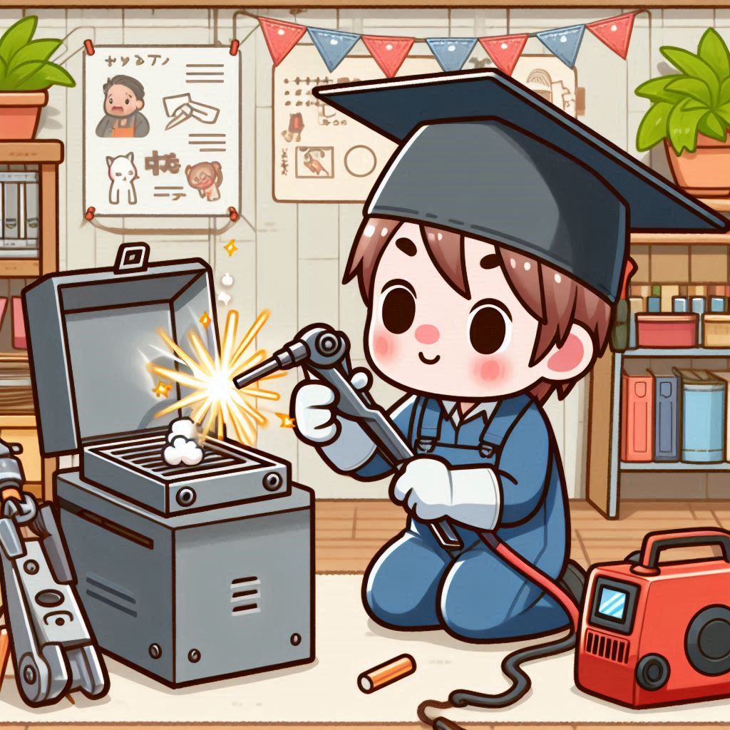 ilustrasi anak SMK mengelas