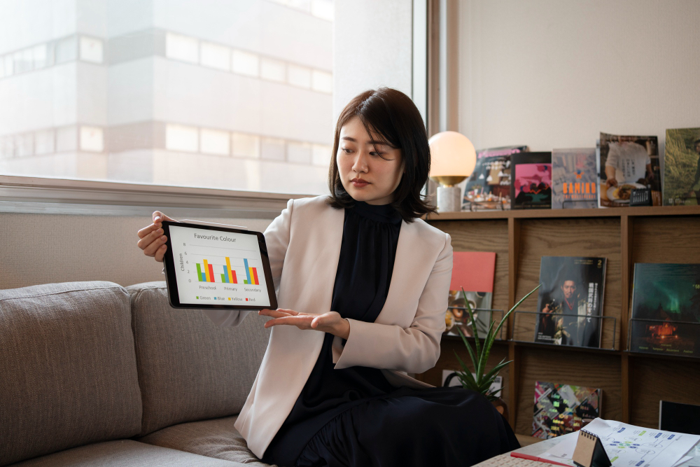 wanita muda berinvestasi